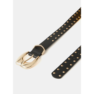 Mint Velvet Black Leather Chunky Studded Belt